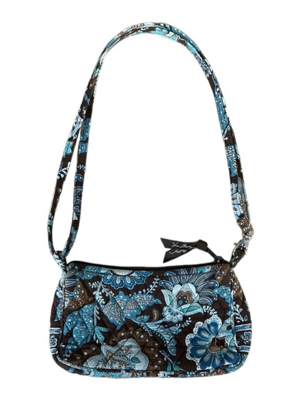 Vera Bradley Java Blue Brown Turquoise Retired Pattern Small Shoulder Bag - Picture 3 of 4